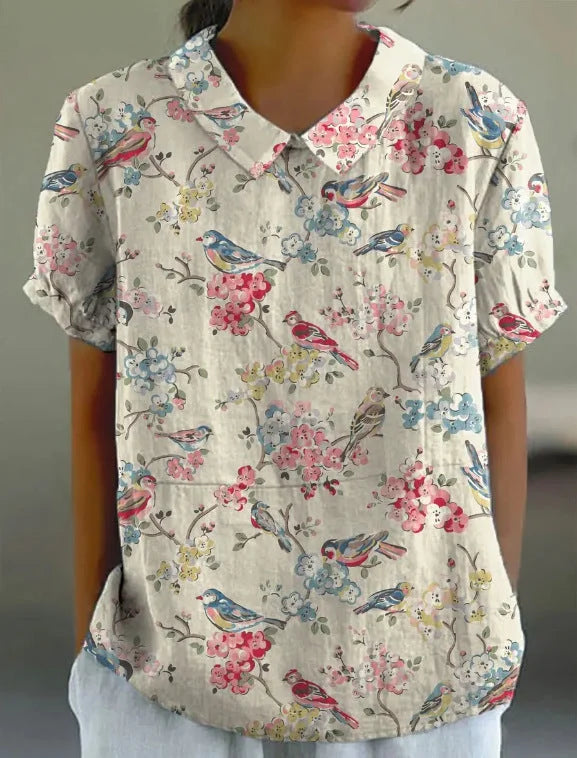 Blusa floreale da donna leggera ed elegante