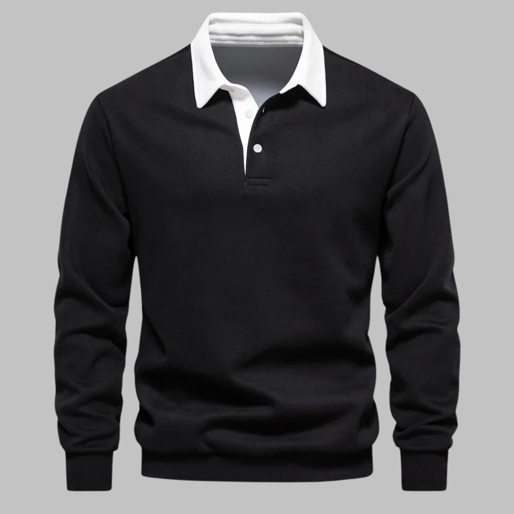 Maglione polo elegante e confortevole in cotone per uomo