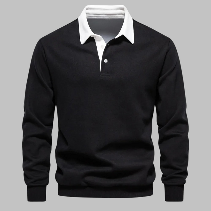 Maglione polo elegante e confortevole in cotone per uomo