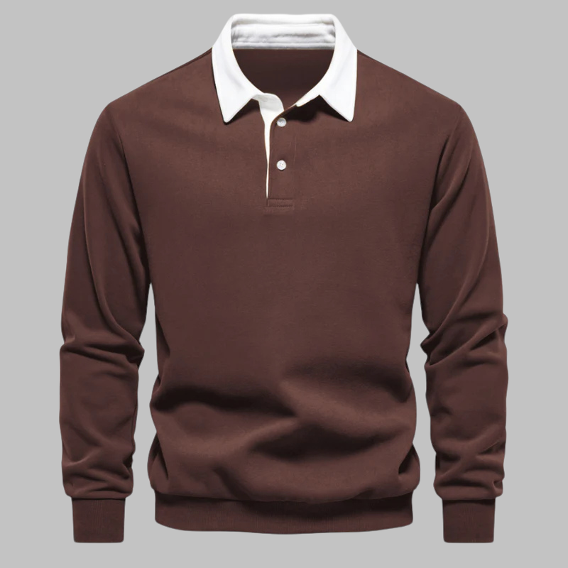 Maglione polo elegante e confortevole in cotone per uomo