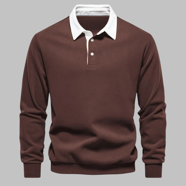 Maglione polo elegante e confortevole in cotone per uomo