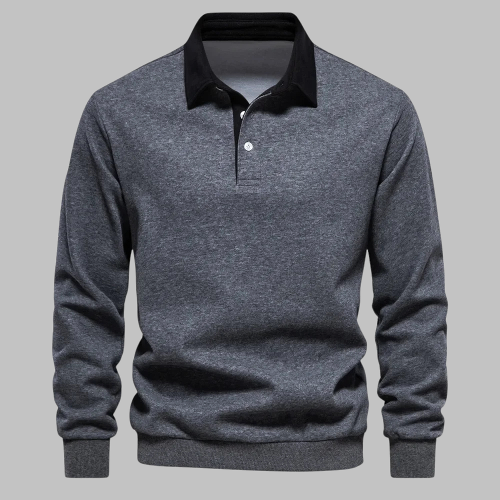 Maglione polo elegante e confortevole in cotone per uomo