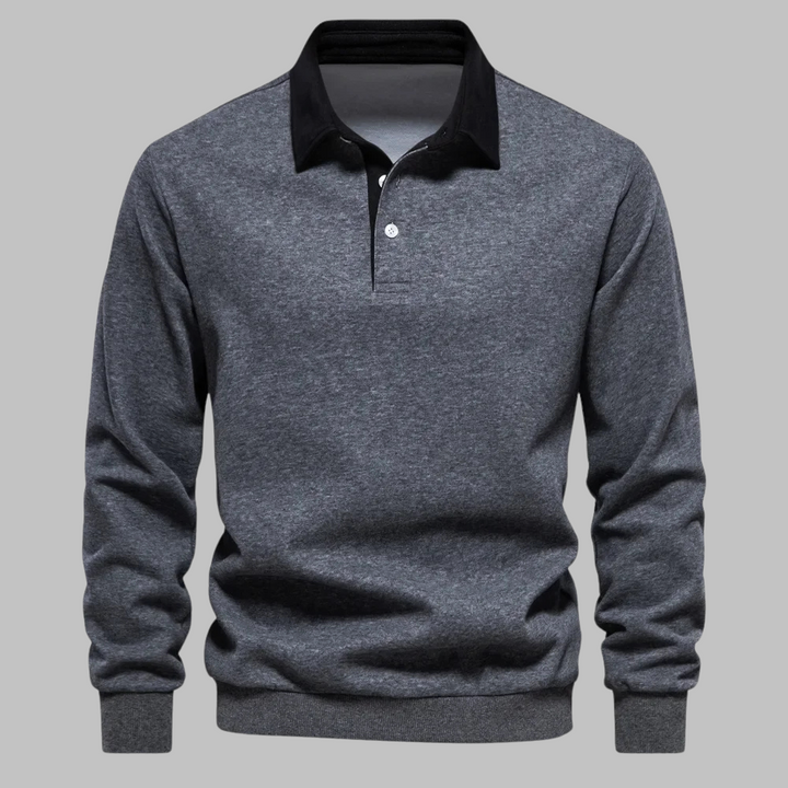Maglione polo elegante e confortevole in cotone per uomo