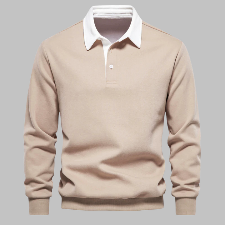 Maglione polo elegante e confortevole in cotone per uomo