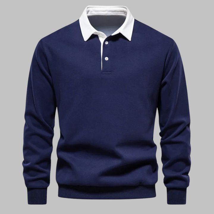 Maglione polo elegante e confortevole in cotone per uomo