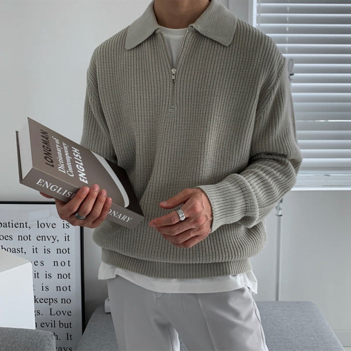 Maglione uomo con zip elegante e confortevole moderno