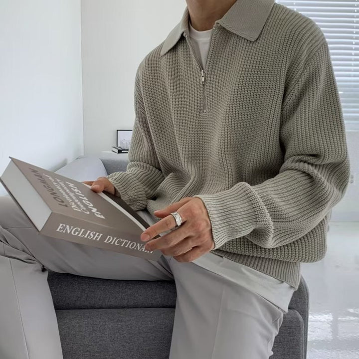 Maglione uomo con zip elegante e confortevole moderno