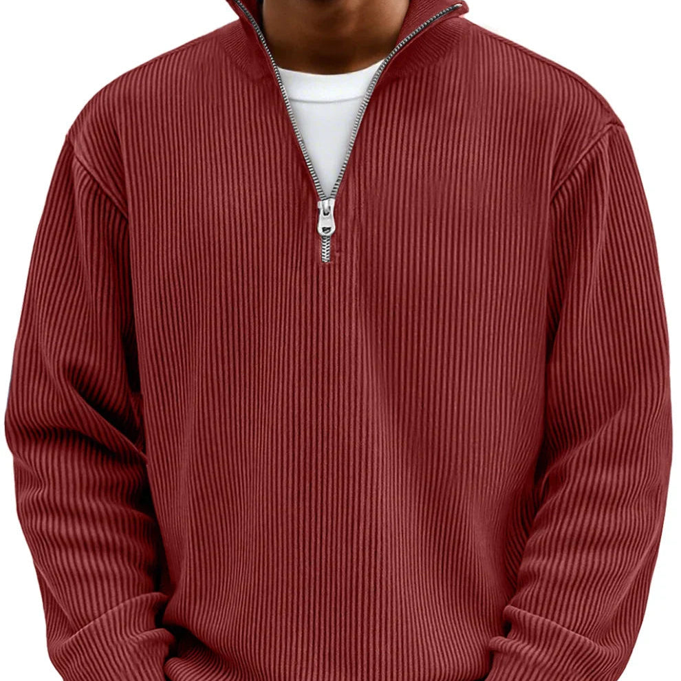 Maglione uomo mezza zip strutturato elegante e confortevole
