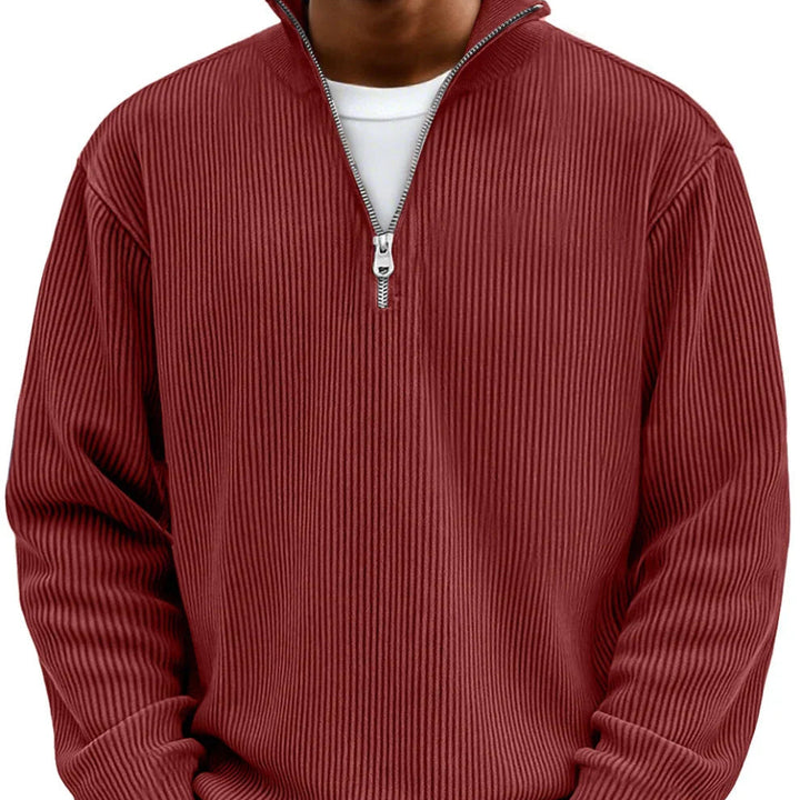 Maglione uomo mezza zip strutturato elegante e confortevole