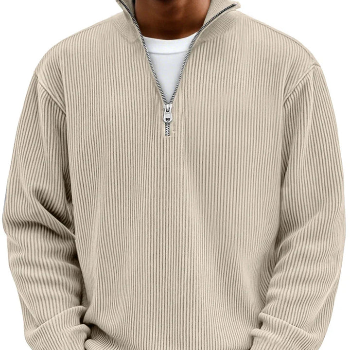 Maglione uomo mezza zip strutturato elegante e confortevole