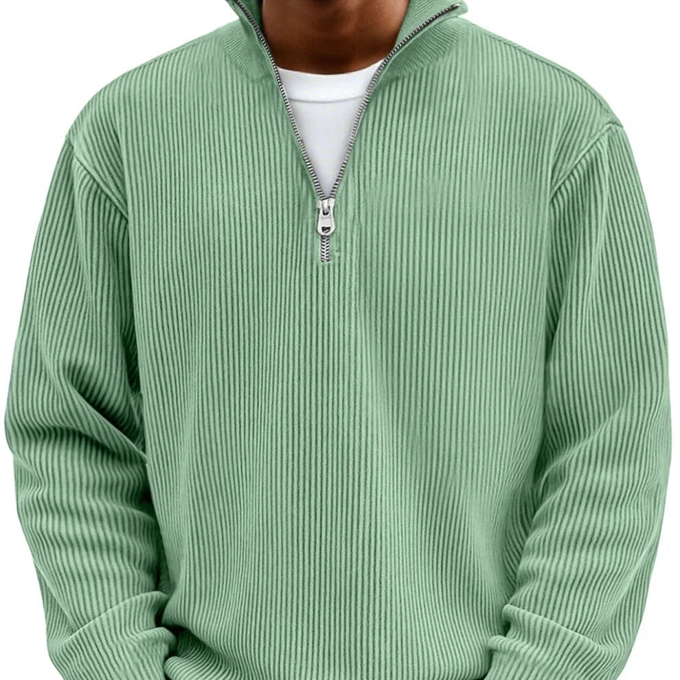 Maglione uomo mezza zip strutturato elegante e confortevole