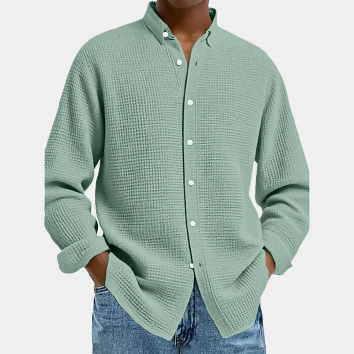 Camicia elegante texturizzata leggera e raffinata per uomo