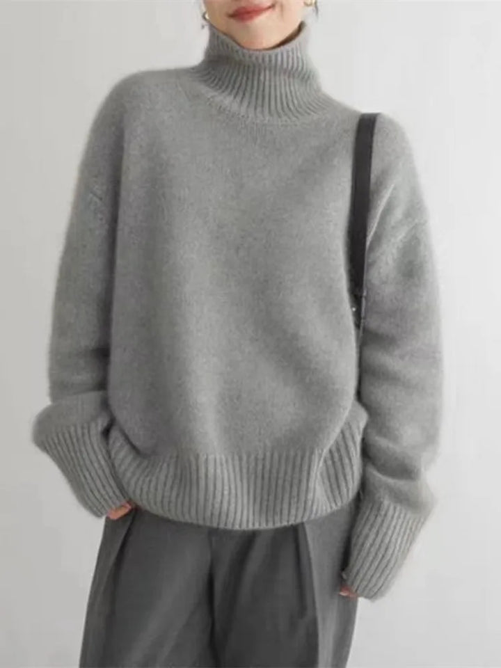 Maglione donna in cashmere con collo alto elegante e caldo