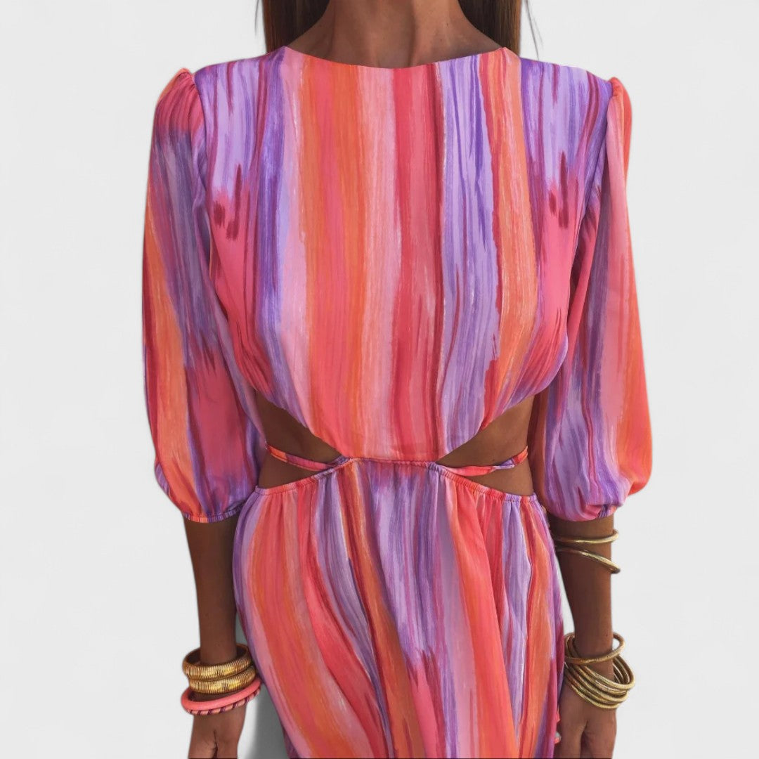 Abito maxi fluido da donna elegante e colorato