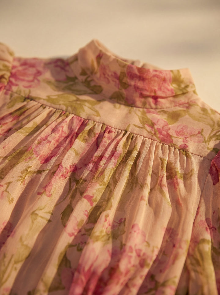 Abito elegante in chiffon floreale raffinato per donna