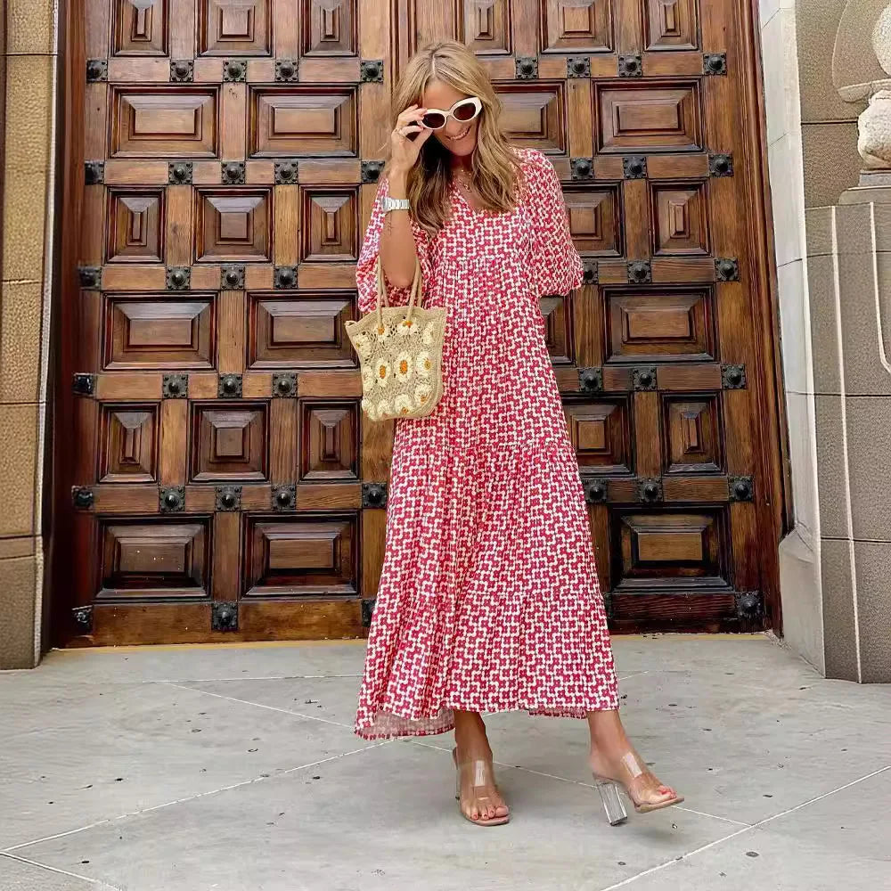 Abito boho estivo donna floreale e leggero