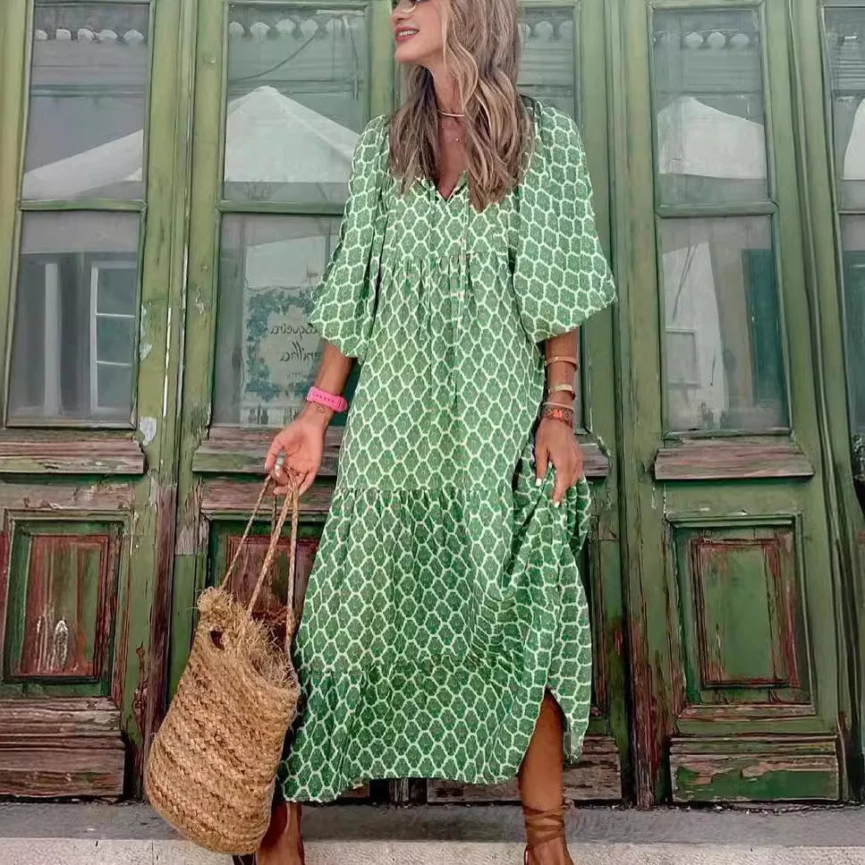 Abito boho estivo donna floreale e leggero