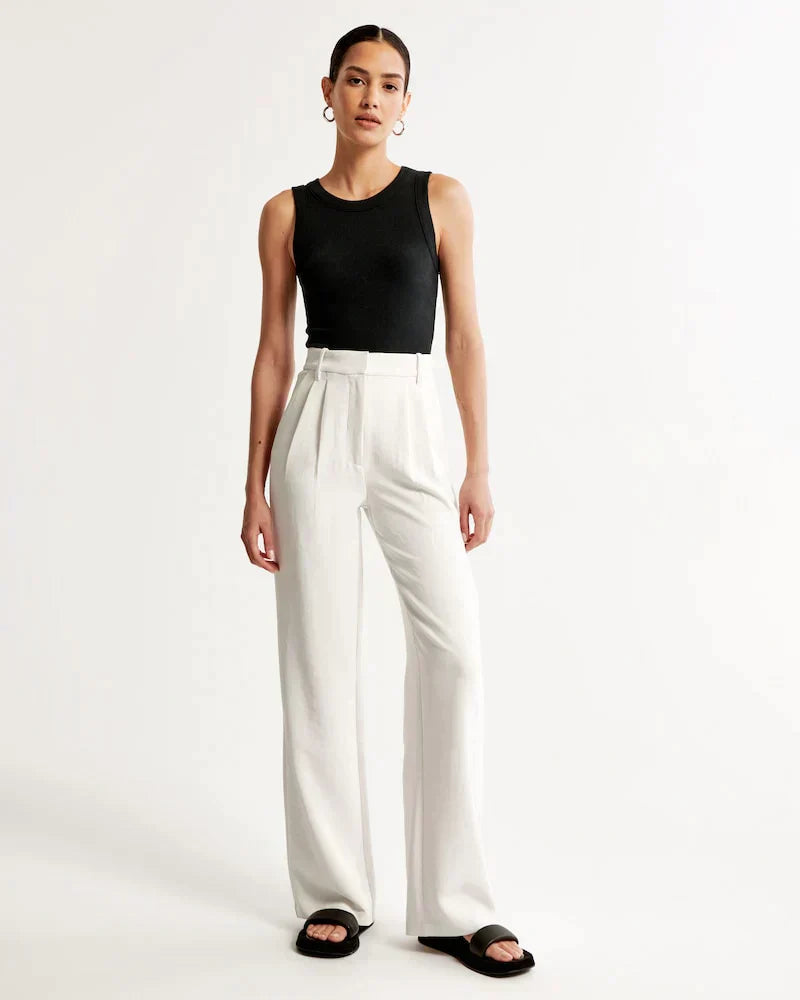 Pantaloni donna eleganti a gamba larga leggeri e confortevoli