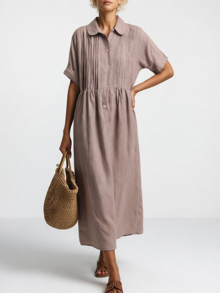 Abito chemisier lungo donna in cotone leggero