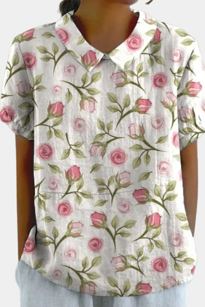 Blusa floreale da donna leggera ed elegante