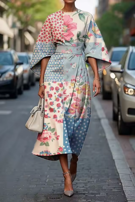 Abito floreale da donna elegante e leggero estivo