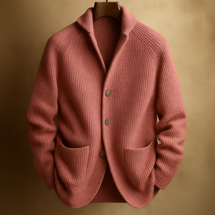 Gilet uomo caldo strutturato con collo scialle elegante