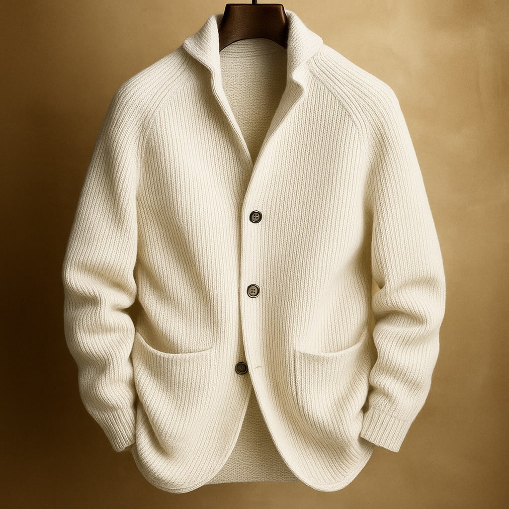 Gilet uomo caldo strutturato con collo scialle elegante