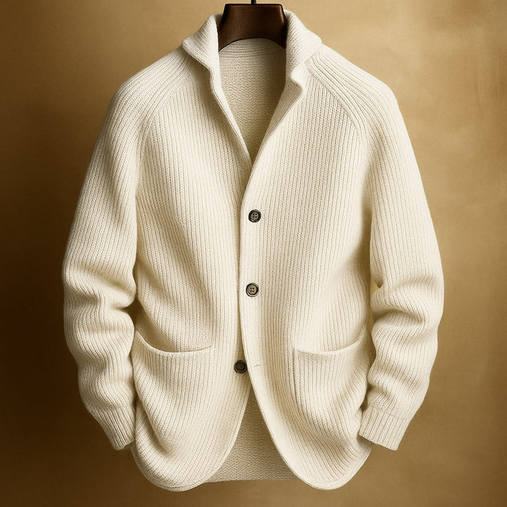 Gilet uomo caldo strutturato con collo scialle elegante