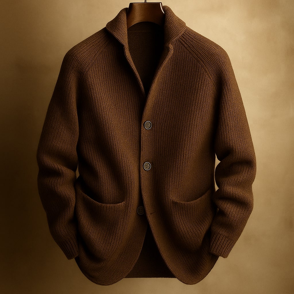 Gilet uomo caldo strutturato con collo scialle elegante