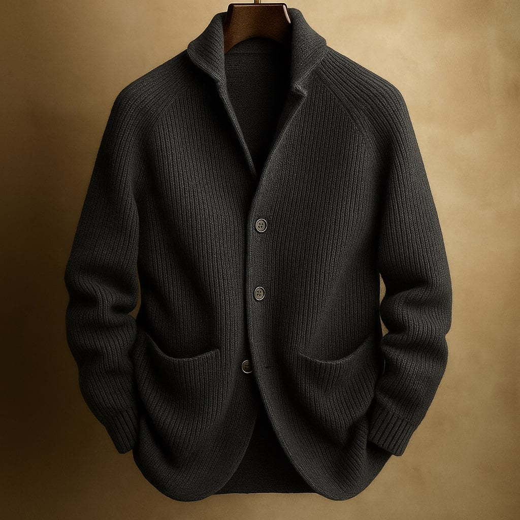 Gilet uomo caldo strutturato con collo scialle elegante