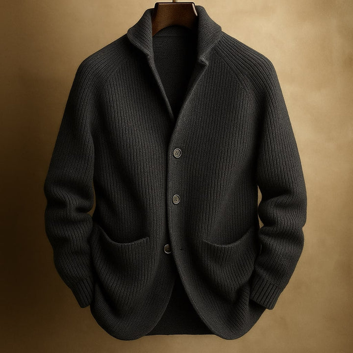 Gilet uomo caldo strutturato con collo scialle elegante