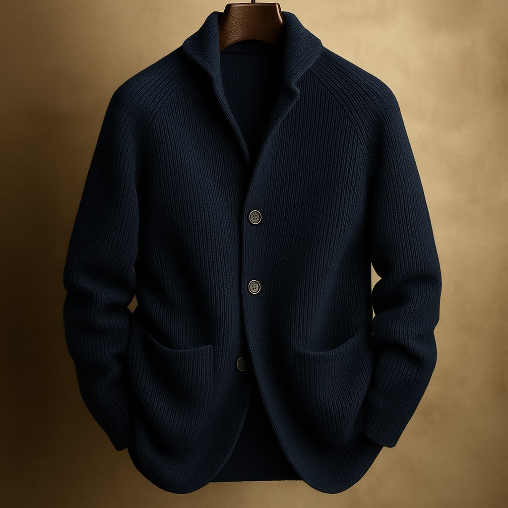 Gilet uomo caldo strutturato con collo scialle elegante