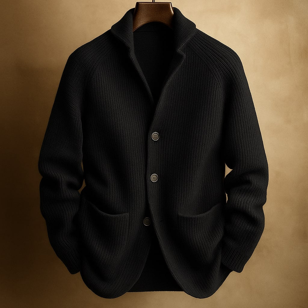 Gilet uomo caldo strutturato con collo scialle elegante