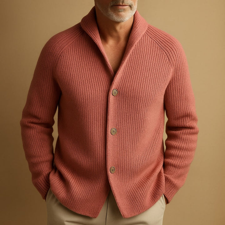 Gilet uomo caldo strutturato con collo scialle elegante