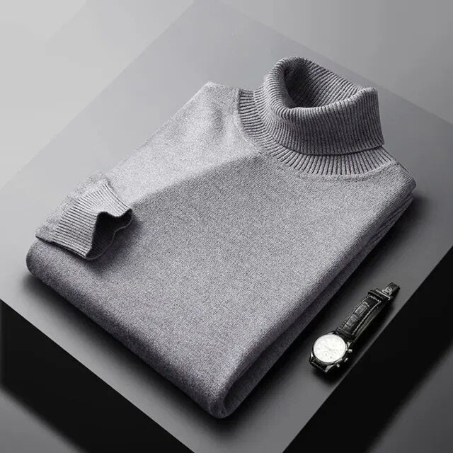 Maglione uomo dolcevita in cashmere 100% lusso elegante