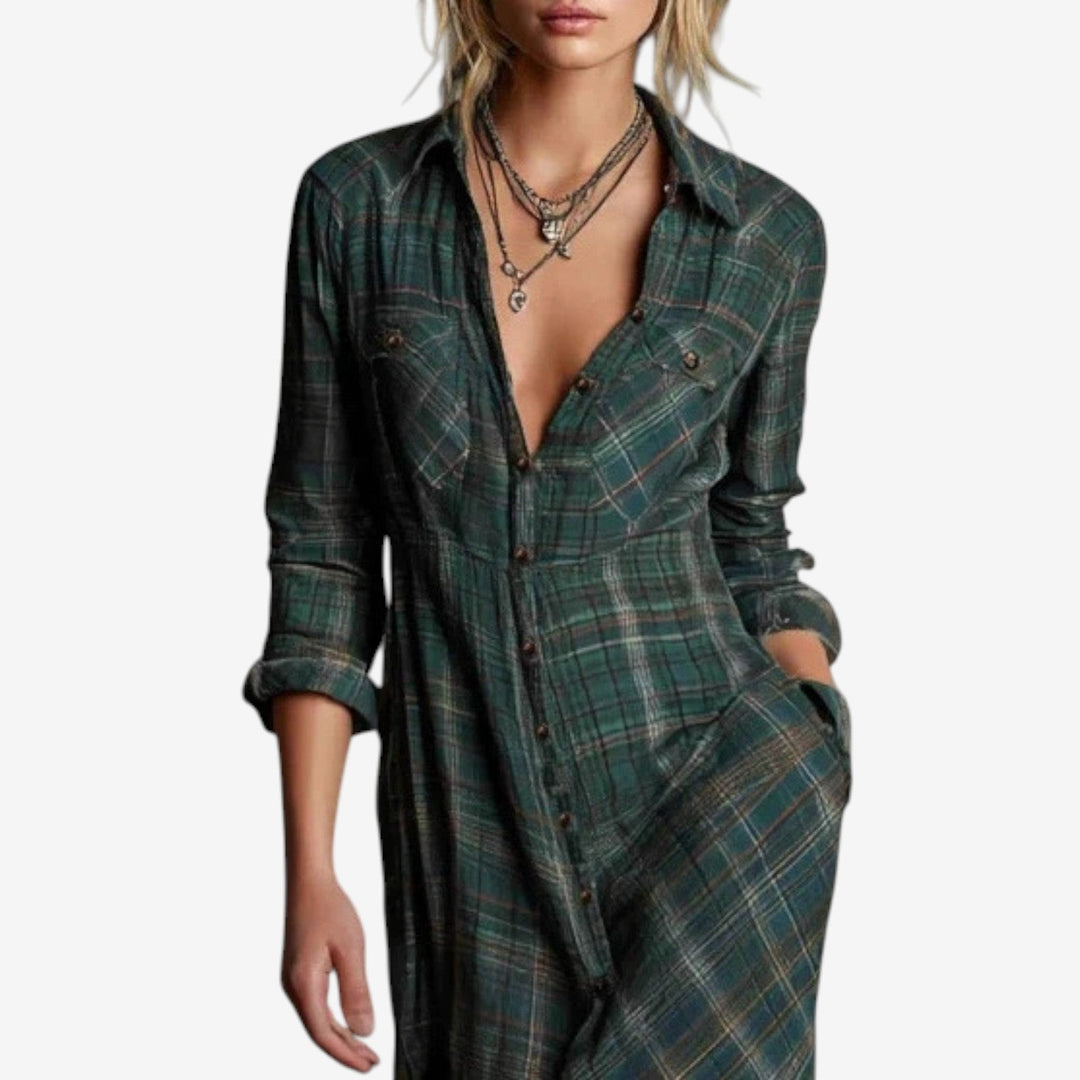 Maxi camicia donna elegante leggera per mezza stagione