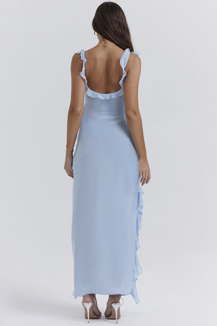 Abito lungo estivo donna con spalline sottili elegante