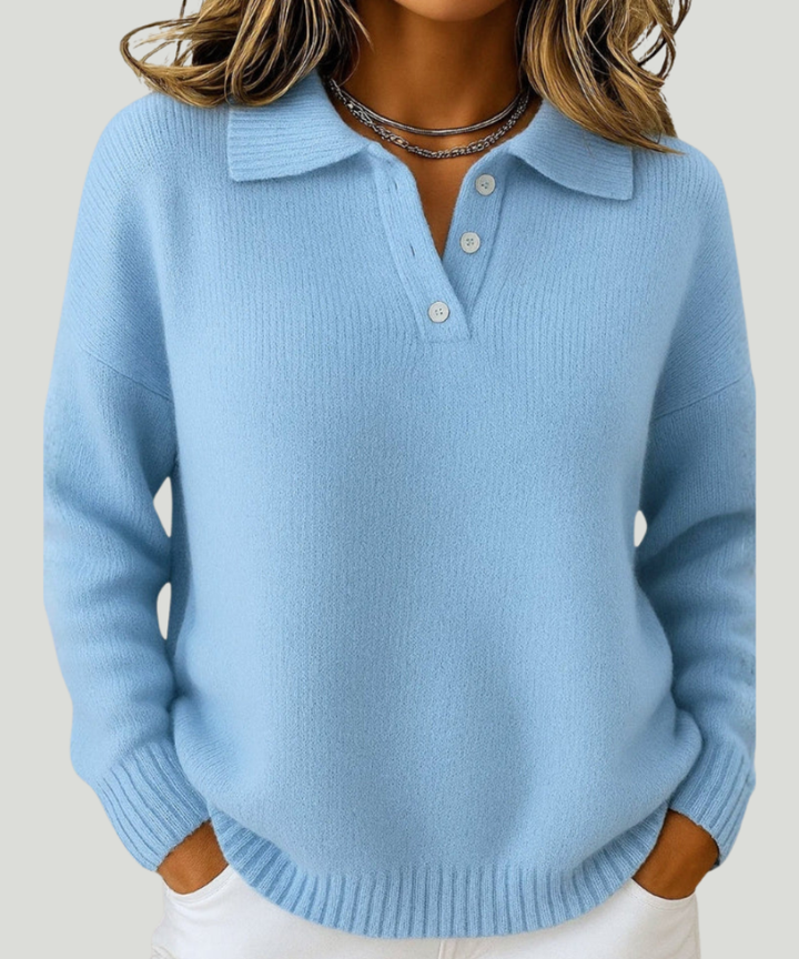 Maglione donna morbido con colletto zip elegante e confortevole