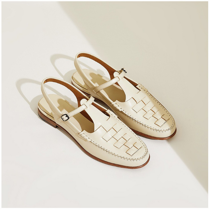 Sandali donna in pelle intrecciata eleganti e confortevoli