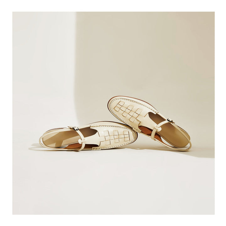 Sandali donna in pelle intrecciata eleganti e confortevoli