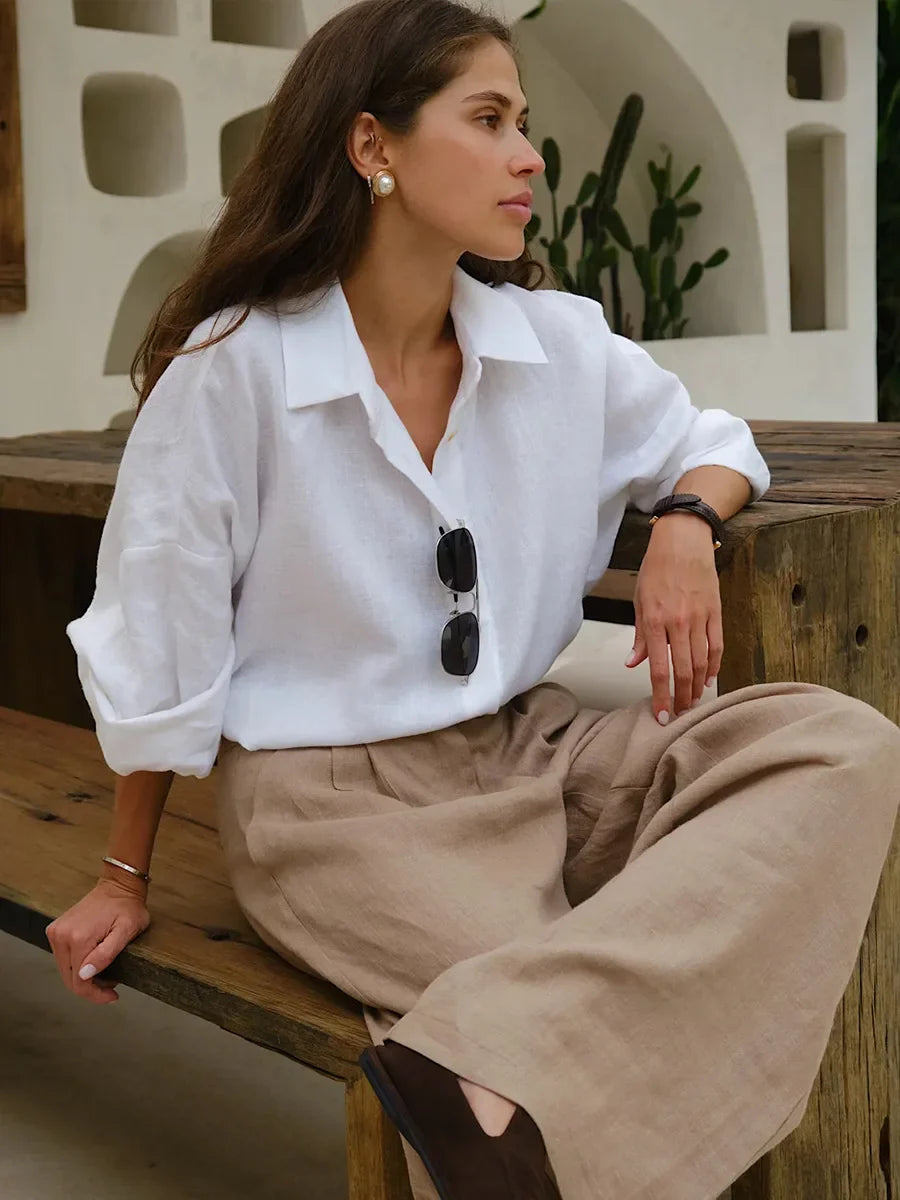 Camicia in cotone leggera e casual da donna