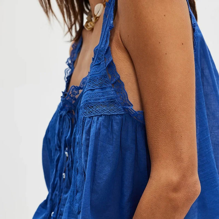Top caraco in pizzo leggero e femminile da donna