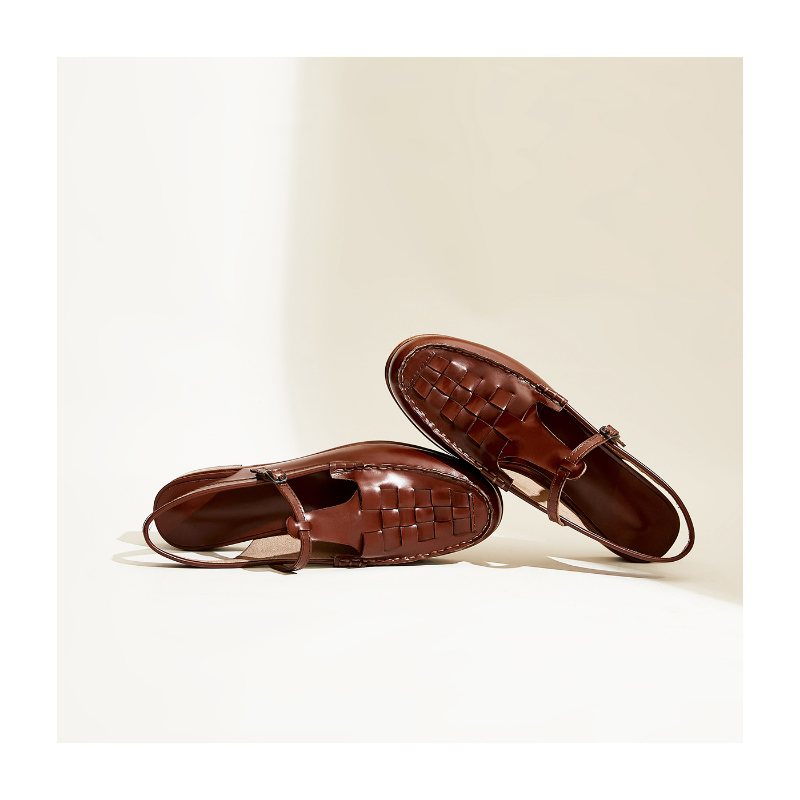 Sandali donna in pelle intrecciata eleganti e confortevoli