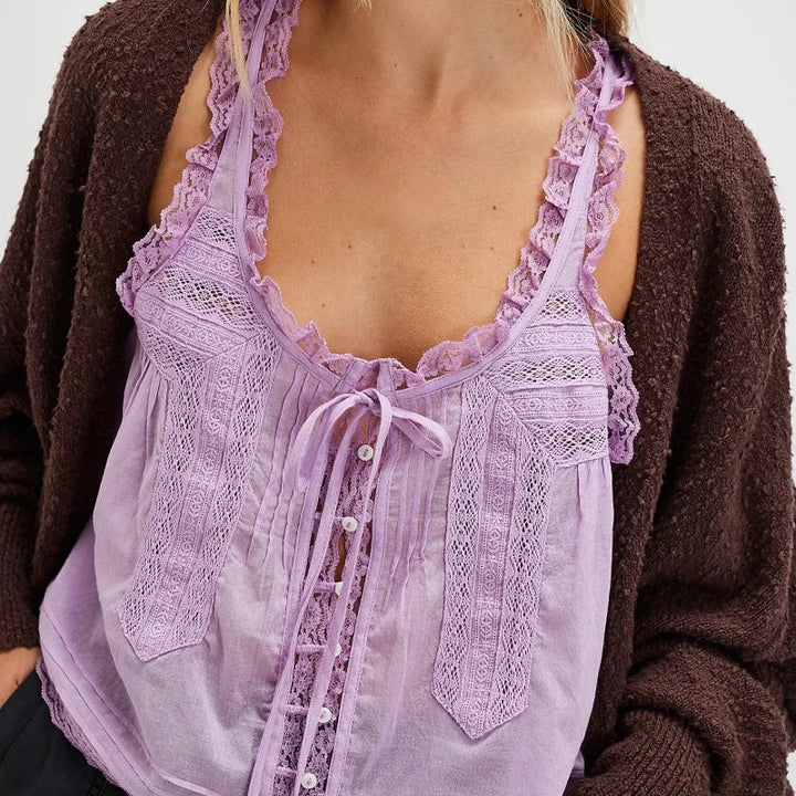 Top caraco in pizzo leggero e femminile da donna