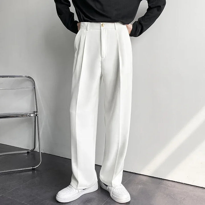 Pantaloni uomo eleganti a gamba larga comodi e moderni
