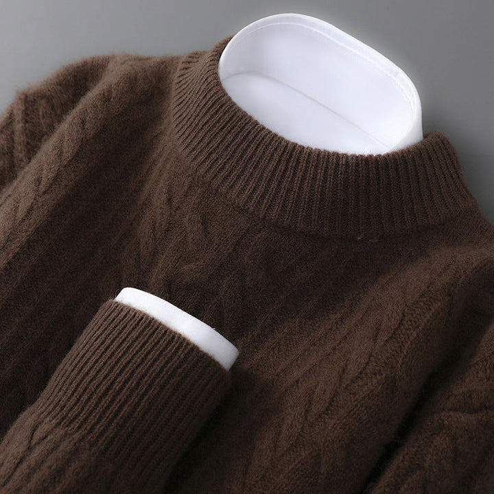Maglione in cashmere elegante e leggero a trecce per uomo