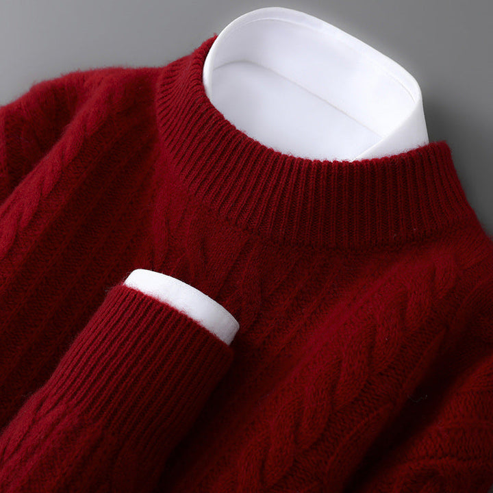 Maglione in cashmere elegante e leggero a trecce per uomo