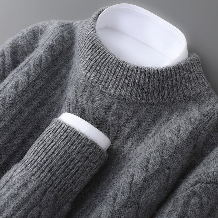 Maglione in cashmere elegante e leggero a trecce per uomo