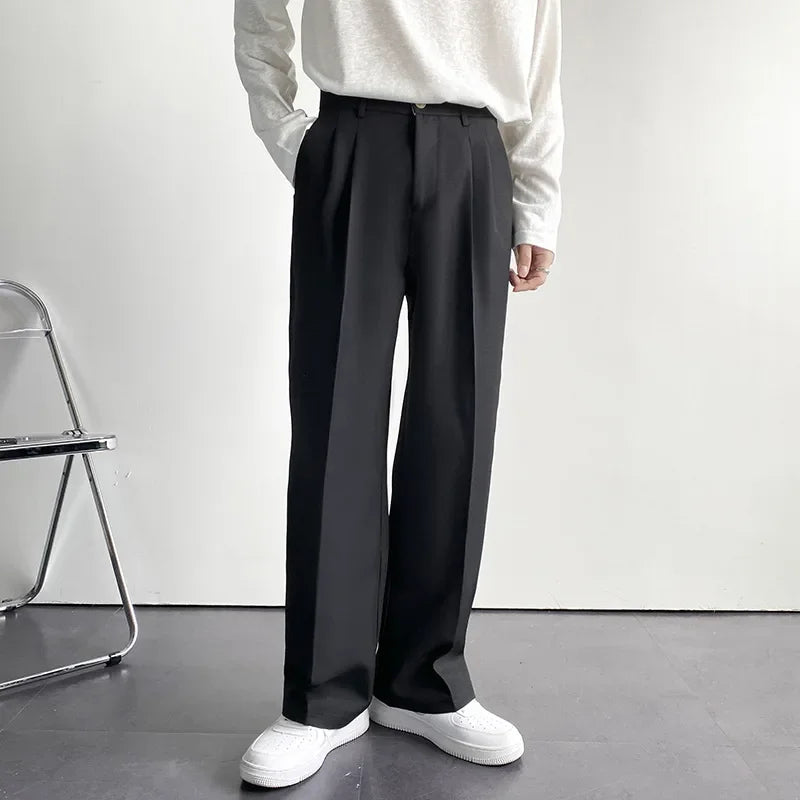 Pantaloni uomo eleganti a gamba larga comodi e moderni