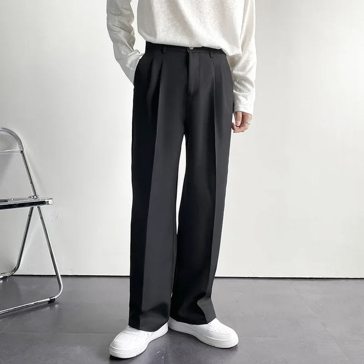 Pantaloni uomo eleganti a gamba larga comodi e moderni